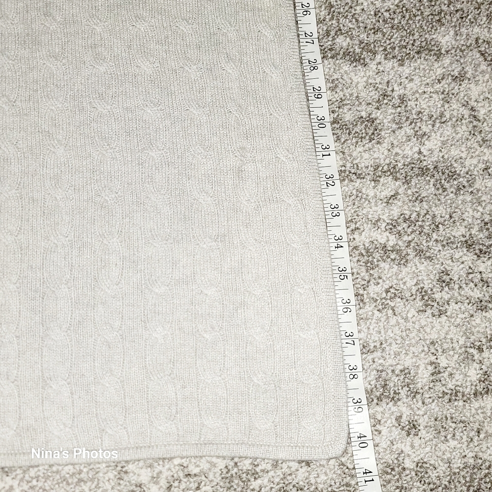 100% Cashmere Ralph Lauren Gray Cable Knit Crib Blanket Monogrammed Sebastien - Picture 7 of 7